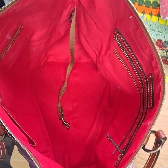 Dooney & Bourke Rich Purple Leather Shoulder Bag - Picture 7 of 9